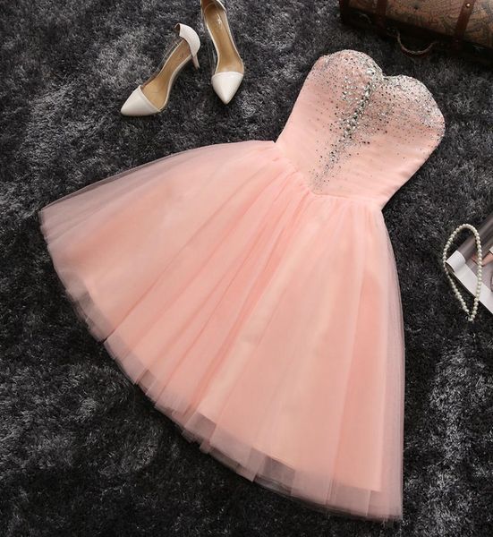 

beaded short prom dresses new tulle ball gown homecoming dresses sweetheart party dresses knee length5240873, Blue;pink