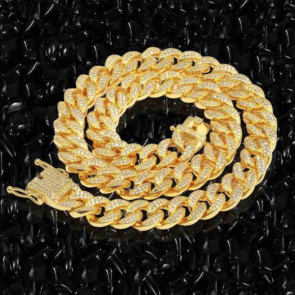 

hip hop gold rap accessories 12mm full diamond cuban chain jewelry necklaces, Silver