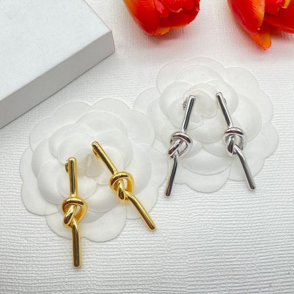 

classic knotted stud designers earring diamond earrings luxury designer jewelry women ce studs love bracelets hoop mens, Golden;silver