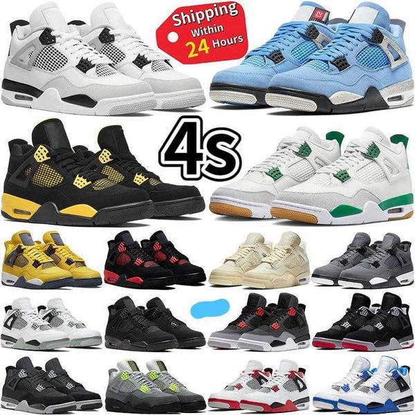 

jumpman 4 4s basketball shoes for men women og red thunder pine green military black cat white oreo sail seafoam university blue bred mens w