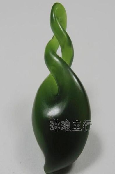 

1pc natural green nephrite jade double pendant maori pounamu greenstone5105400, Silver