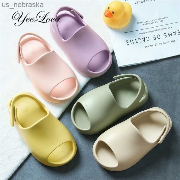 

sandals four season girls boys baby slippers mini beach slides sandal flat pool water shoes eva home shoes for kids toddler enfant 220428 l2, Black;red