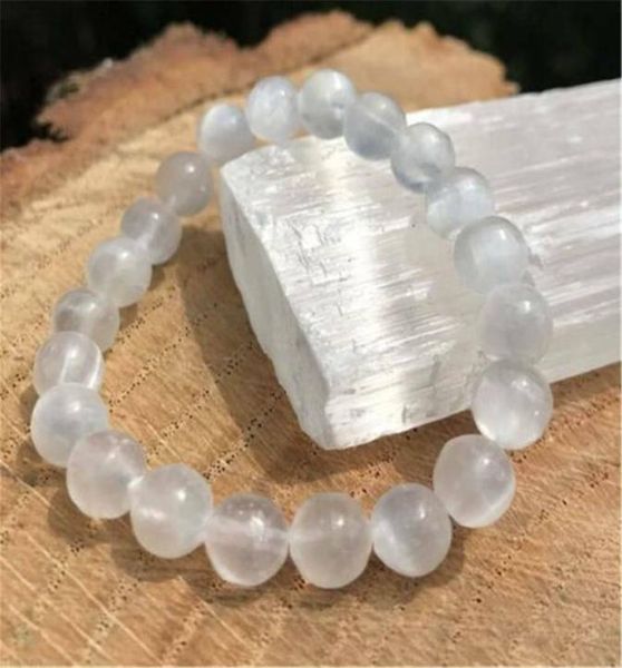 

612mm natural selenite handmade mala bracelet spirituality chakas cuff pray gift beaded bracelet for women3180351, Black