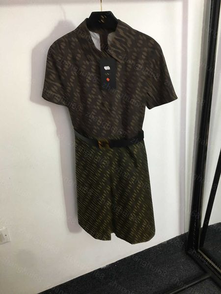 

23ss women dress womens designer clothing summer dresses double f letter print patchwork fake two short sleeved dress womens clothing, Black;gray