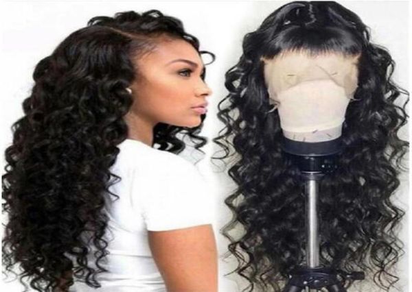 

full lace human hair wigs human hair 13x4 lace front wigs water loose wave wig pre plucked natural hairline3245140, Black