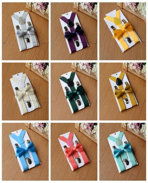 

kids suspenders bow tie set for 110t baby braces elastic yback boys girls suspenders accessories 34 style1804855, Black