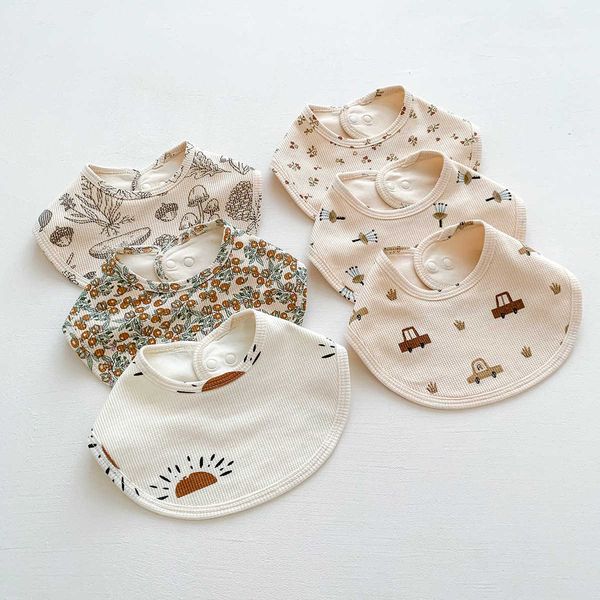 

bibs burp cloths baby feeding cotton accessories newborn printing button soft towel baby bib g220605