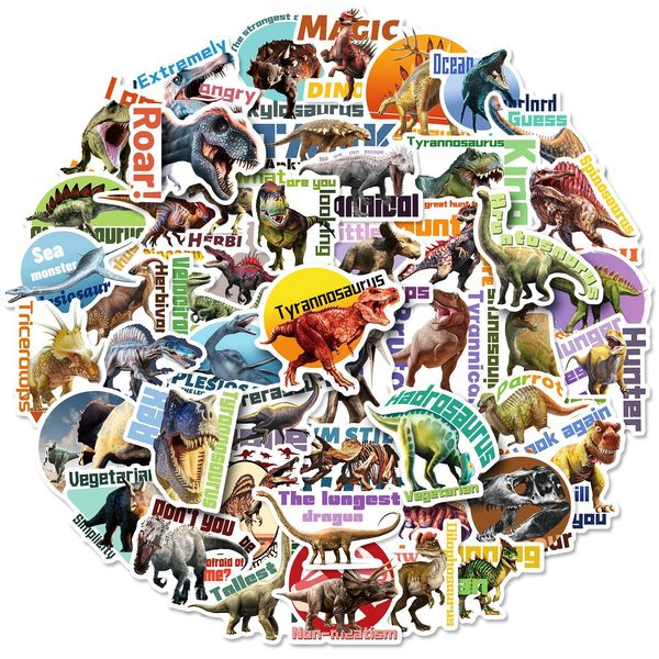 

50pcs dinosaur sticker megafauna jurassic dinosaur graffiti stickers for diy luggage lapskateboard motorcycle bicycle stickers