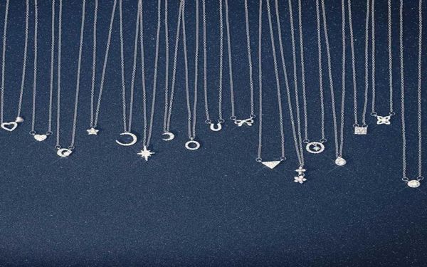 

star paper card necklace series a variety of diamond inlaid pendant collarbone chain women039s personality dogeared jewelry who8170278, Silver