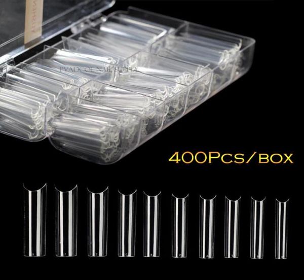 

400pcsbox xl c curve straight length tips extra long curved half cover false nail tips salon nail supply6756411, Red;gold
