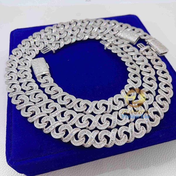 

fine jewelry new design mens necklace silver s925 vvs moissanite diamond iced out hip hop cuban link chain