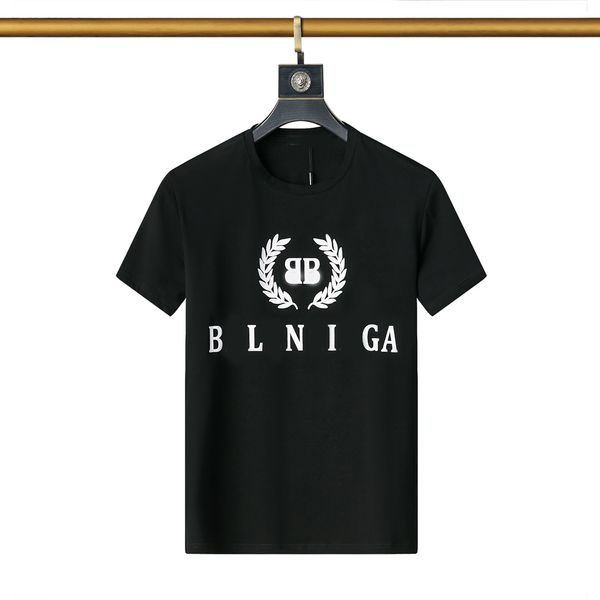 

2023260g cotton high-grade balm classic letter balm short-sleeved men's t-shirt printed casual loose fashion crewneck trend m-3xl, White;black
