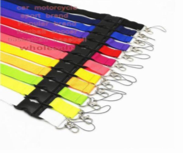 

10 pcs popular different style solid color fashion sport lanyard detachable keychain for phone camera strap badge new1782394, Silver