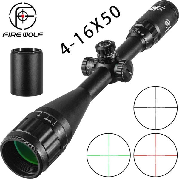 

fire wolf 4-16x50 hunting tactical optical sight airsoft accessories rifle scope turret lock spotting scope for rifle hunting