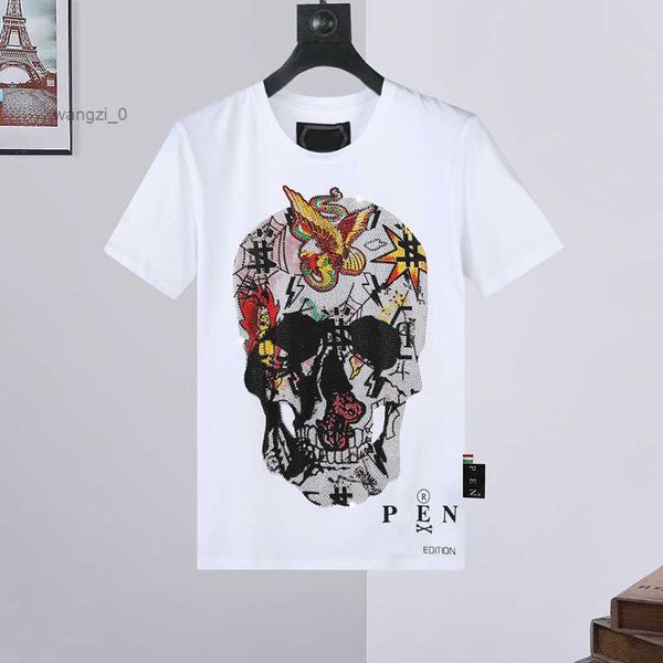 

phillip plain men's t-shirts designer t-shirt hip-hop fashion casual clothing short-sleeved shirt vgbz, White;black