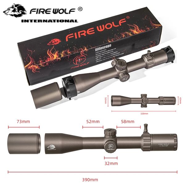 

fire wolf de 4-16x44 sf tactical riflescope 1/10mil adjust high definition wilde angle eyepiece spotting scope for rifle hunting