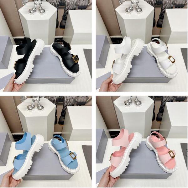 

luxury designer women sandals h644 sandals metal buckle slope heel sandals fashion summer beach casual sandals, Black
