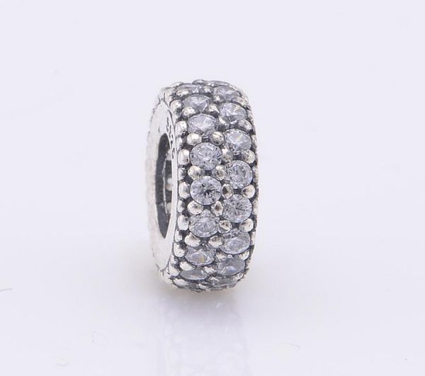 

sparking spacer beads fits charms bracelet 925 sterling silver pave clear zircon ser bead charm diy jewelry8685303