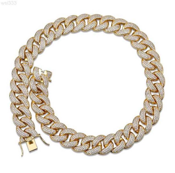

hiphop 18mm men's thick heavy big cz diamond gold cuban link chain, Silver