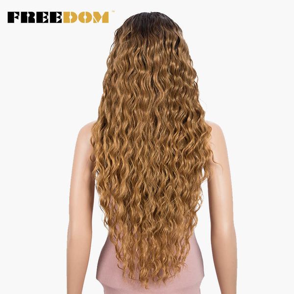

woman synthetic curly lace wigs for black women kinky curly 30 inch hair brown wigs with baby hair heat resistant 230524, Black;brown