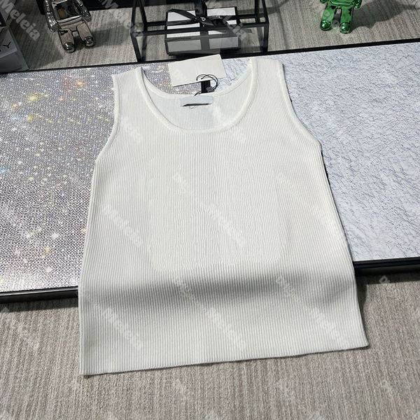 

women jacquard cropped lady knitted tank summer sleeveless beach vest female short tees, White