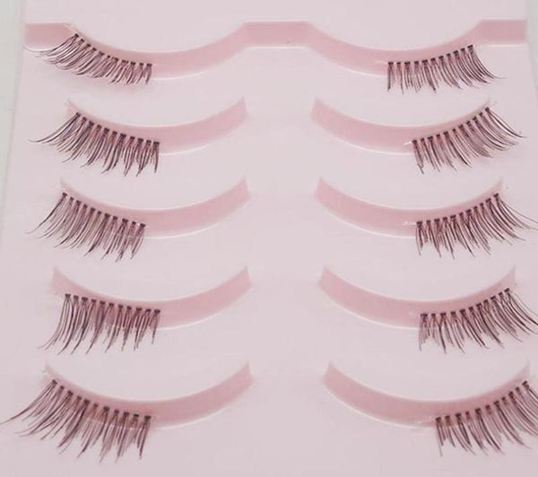 

false eyelashes handmade transparent stems makeup lashes 5 pairs half natural thick soft messy crisscross fake u7d23241876