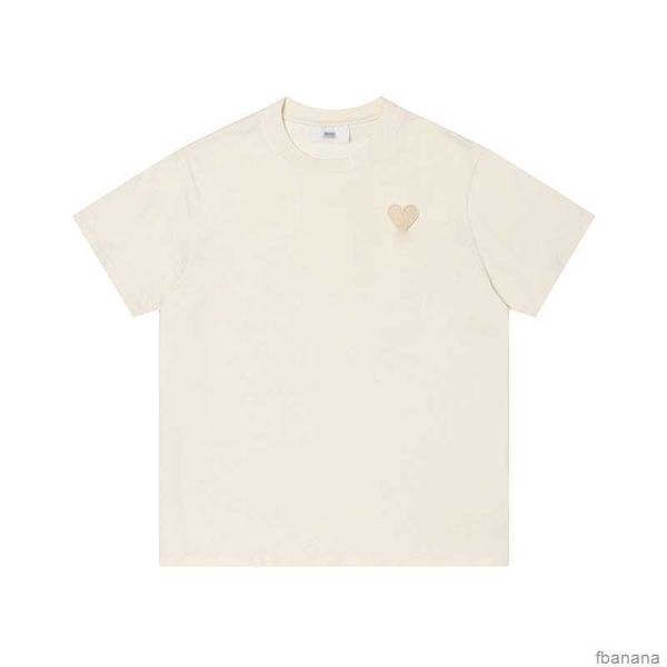 

amis paris designers tshirts 2023 spring classic heart solid color round neck short sleeve t-shirt tees for men and women m4aq, White;black