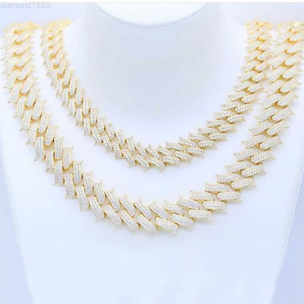 

wholesale iced out link chain jewelry necklace cuban chain china packing necklaces quality 925 sterling silver hiphop 2~3 days