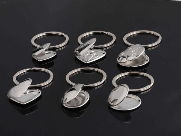 

keychains stainless steel key po frame animal love oval shape center valentine039s gift commemorative jewelry 12 styles8584295, Silver