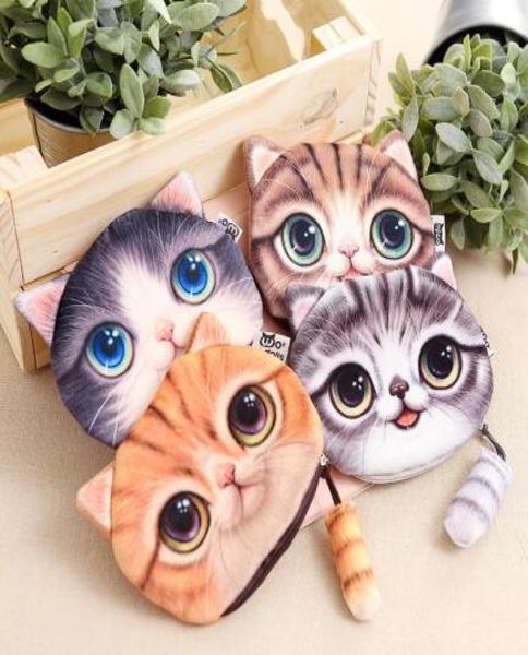 

cartoon cat coin purse cute kids purse casual zipper children wallet girls purse small money bag animal prints coin card holder9966733