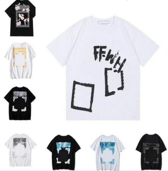 

summer t shirt mens womens designersoff t-shirts loose tees man casual luxurys clothing streetwear shorts sleeve polos tshirts size s-x off, White;black