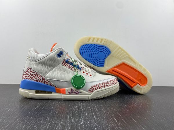 

motorcycle boots new jumpman 3 white blue orange basketball shoes outdoor sports sneakers