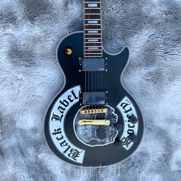 

black color electric guitar made in china mahogany wood body 22 fret matte paint