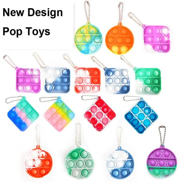 

christmas mini push pop bubble sensory toy autism needs squishy stress reliever toys child funny antistress it fidget keych9468533, Silver