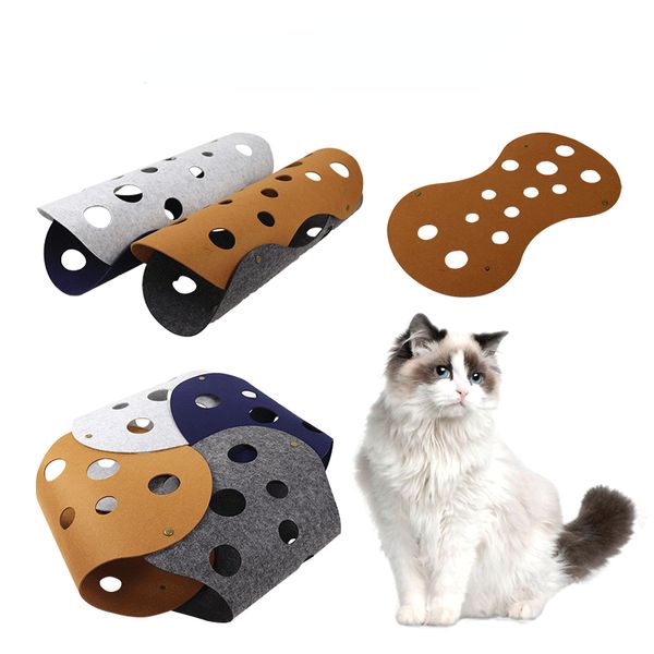 

Cat Tunnels,Foldable Pet Tunnel Tube Bed with Holes, DIY Cats Play Mat Cat Activity Rug Toy for Interactive/Exercise Felt Cloth Random Combinations