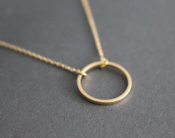 

10pcs n020 simple dainty circle necklace open circle outline necklace eternity karma circle round necklace jewelry7063913, Silver