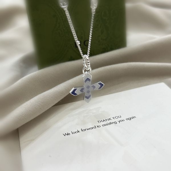 

fashion designer necklace for couple retro hip hop lovers gift personality silver plated chain necklace jewelry with box