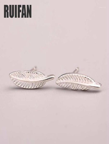 

ruifan tiny 4mmx13mm feather 925 sterling silver stud earrings women039s fashion jewelry gift for girls kids lady yea15511877283, Golden;silver