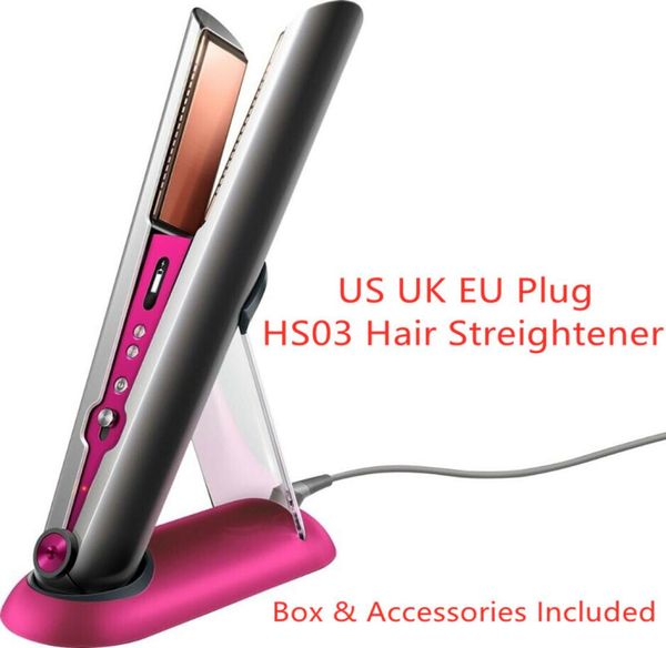 

6pcs 2 in 1 brand designer wireless hair straightener curling iron hairs curler black nicklefuchsia us eu uk plug with gift box1880457