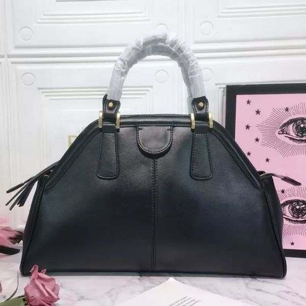 

2023 large size shopper tote bag fashion letter handbag genuine leather shoulder bags soft structure simple style dumpling shape handbags, Black;red