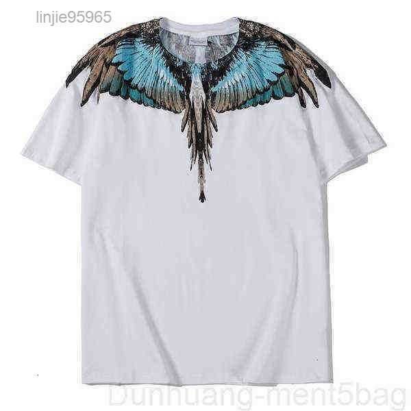 

tees tee t-shirt shirt s 20ss high end blue feather wing print couple short sleeve men 2s1s1 1j4cj{category}, White;black