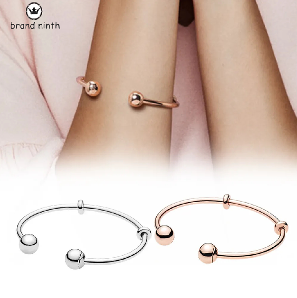 

authentic fit pandora bracelet charms bead pendant diy luxury jewelry gift rose gold plated metal s925, Golden;silver
