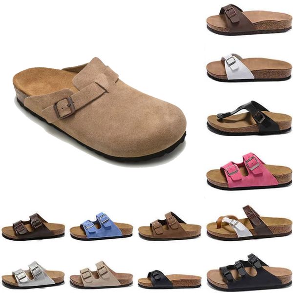 

birkens tock arizona slipper designer sandals men women slides sliders boston sandale pantoufle flip flop clogs shoes size 35-46, Black