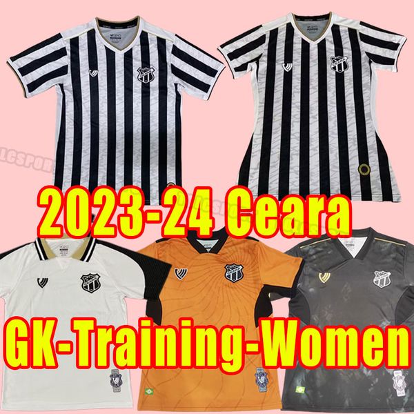 

23 24 ceara mendoza mens soccer sc jerseys lucas ribeiro lima ze roberto home away 3rd goalkeeper football shirt short sleeve uniforms 2023, Black;yellow