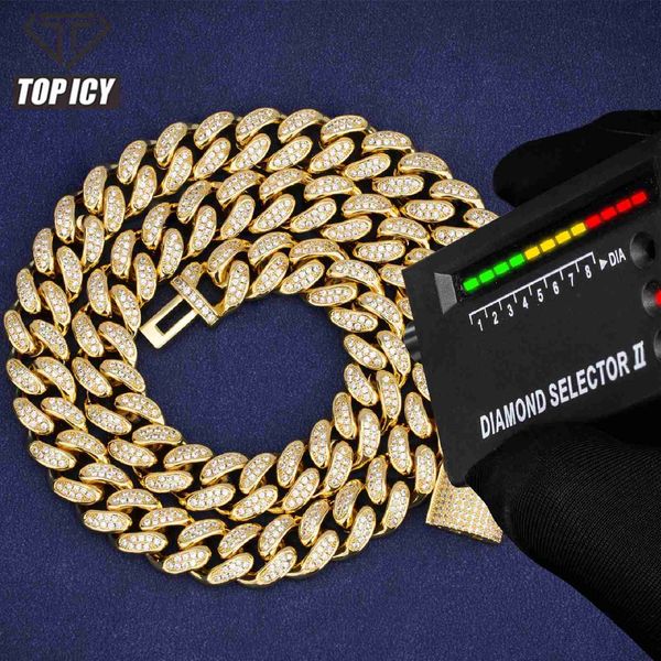 

pass diamond tester vvs moissanite chain 100% 925 sterling silver 12mm moissanite cuban luxury hip hop men fashion jewelry