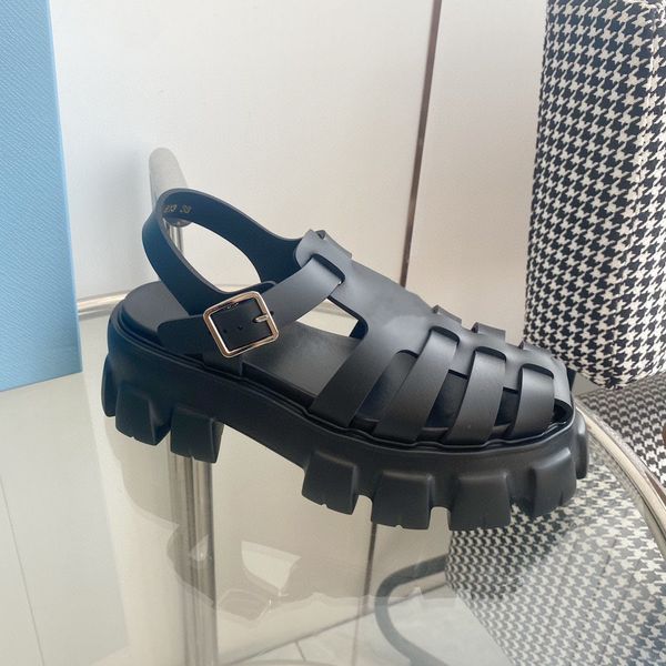 

summer lady women sandals black genuine leather thick sole ankle strap strappy sandalias sandals slingback luxury designers gladiator womens