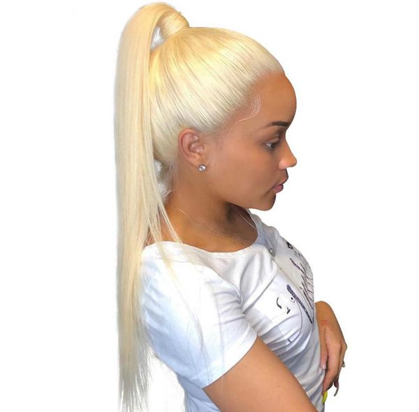 

full lace human hair wigs 8 26 inch long brazilian straight remy 613 blonde ombre color glueless full lace wigs with baby hair n9339700, Black