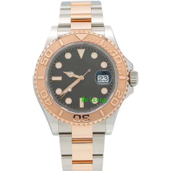 

luxury wristwatch brand new men's automatic watches 40mm 126621 black dial with two tone oyster bracelet, Slivery;brown