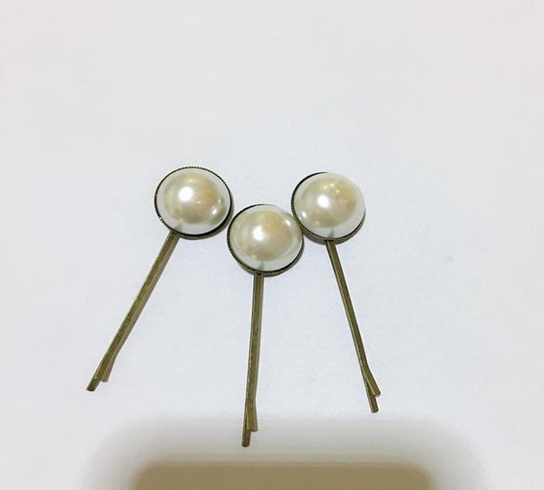 

7x25cm c style bronze marbe pearl hair clips one word clip hairpin european and american popular head accessories vip gift2412418, Golden;silver