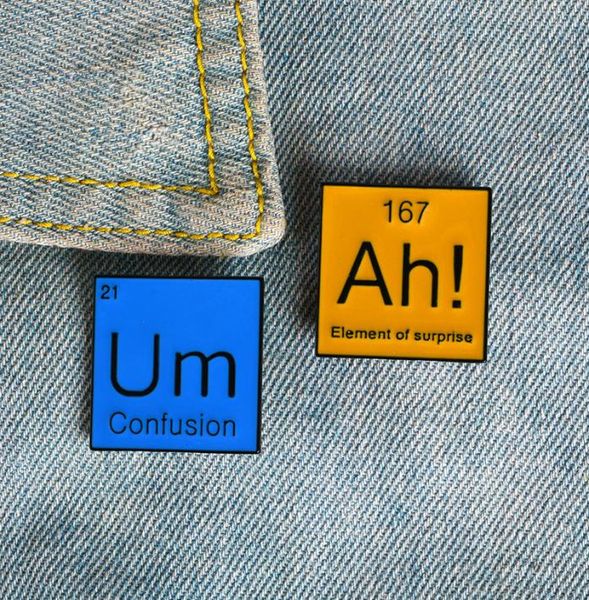 

periodic table of elements pin meme ah um science chemistry enamel pin badges brooches denim jackets blouse backpack accessories8861342, Gray